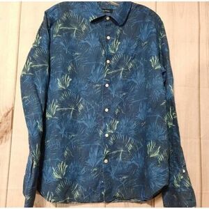 Nautica Shirt Men's Medium Blue‎ Long Sleeve Button Front